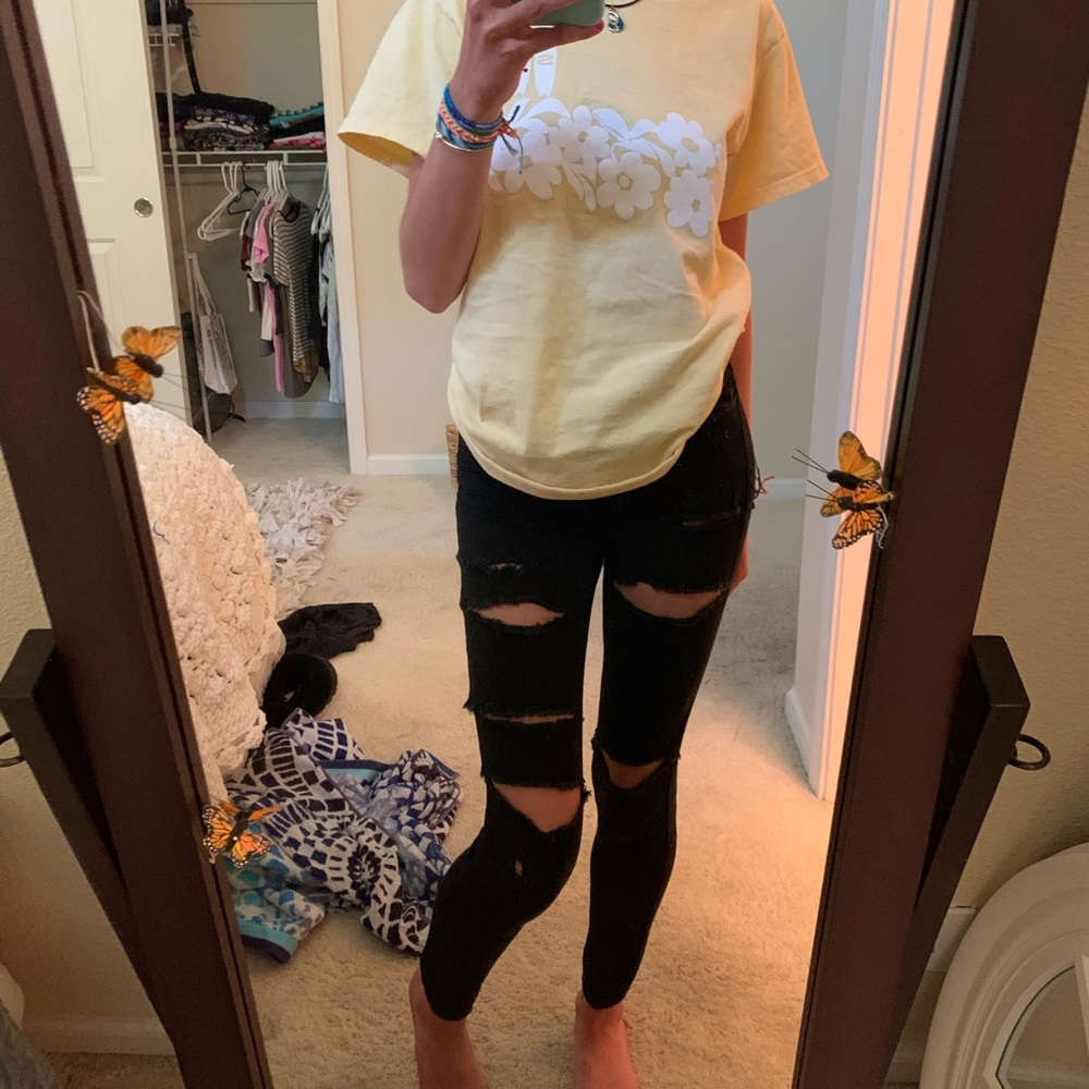 black ripped jeans